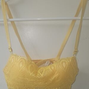 Lace Yellow Bralette with Adjustable Straps